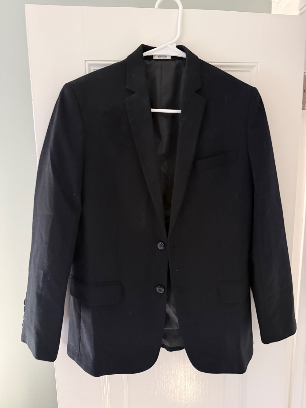 Calvin Klein Boys Black Two-Button Notch Lapel Blazer